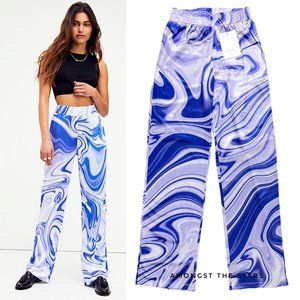 Hosbjerg Asta Olivia Purple Liquid Wide Straight Leg Pants